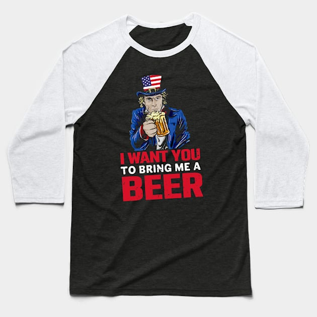 Beer funny shirt for July 4th Baseball T-Shirt by sudiptochy29